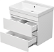 Misty Тумба под раковину Енисей 60 2 ящика подвесная белая – фотография-8
