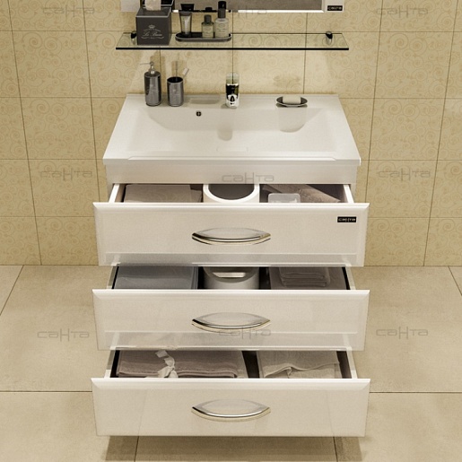 СанТа Тумба для умывальника Виктория 80 М напольная – картинка-3