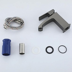 Frap Смеситель для раковины H76 F1076-9 оружейная сталь – фотография-4