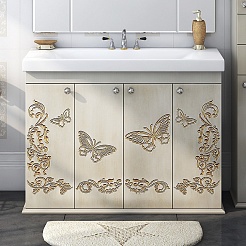 Misty Тумба для умывальника Бабочка 105 бежевая патина – фотография-1