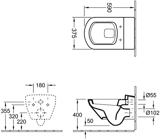 Villeroy & Boch Унитаз подвесной "Sentique" 5622 10 01 – картинка-3