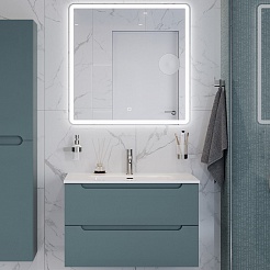 BelBagno Мебель для ванной Etna 80 подвесная голубая матовая – фотография-1