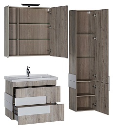 Aquanet Мебель для ванной "Мадейра 80" дуб кантри – фотография-4