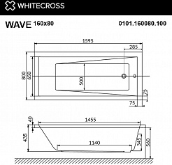 WhiteCross Акриловая ванна Wave 160x80 – фотография-4