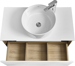 Акватон Тумба под раковину Либерти 90 белая/дуб эльвезия – фотография-19