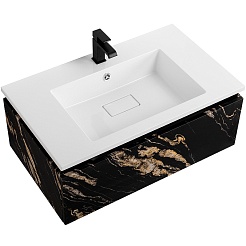 Cezares Тумба под раковину Slider 80 подвесная чёрный фьюжн – фотография-3