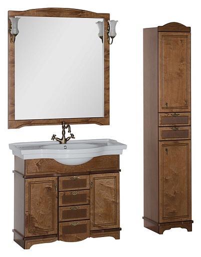 Aquanet Зеркало для ванной "Луис 100" NEW темный орех – картинка-5