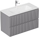 Aquanet Тумба с раковиной Джейн 2.0 100 Flat подвесная графит матовый – фотография-17