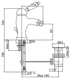 Cezares Смеситель ELITE-BSM1-02-M для биде – фотография-2