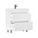 Equil Тумба под раковину Corner 80 2 ящика напольная белая – фотография-11