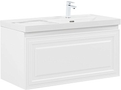 Aquanet Тумба под раковину Агата 100 подвесная белый сатин – фотография-2