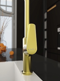 Tokito Смеситель для кухни KIN брашированное золото TOK-KIN-1013 – фотография-5