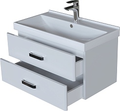 Mixline Тумба под раковину Стив 80 подвесная белая – фотография-3