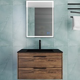 Vincea Мебель для ванной с черной кварцевой раковиной Chiara 2D 80 подвесная дуб чарльстон