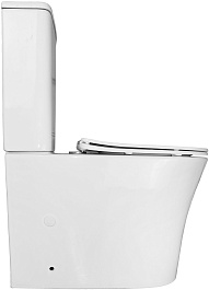 Azario Унитаз-компакт Anteo Round AZ-1219A безободковый с бачком с сиденьем микролифт белый – фотография-5