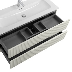 Cezares Тумба под раковину Duet-N 120 подвесная альпака брашированная – фотография-4