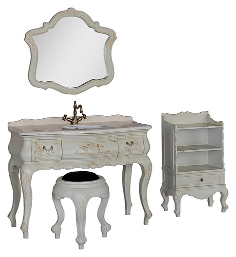 Demax Зеркало для ванной "Флоренция" перламутр – фотография-2