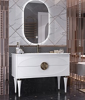 Opadiris Мебель для ванной Ибица 120 с овальным зеркалом белая/золото