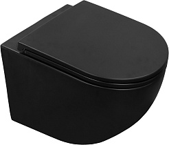 Azario Унитаз подвесной Grado AZ-0046N-MB безободковый черный матовый – фотография-1