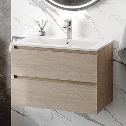 Teymi Тумба с раковиной Laina 75 подвесная дуб светлый – фотография-4