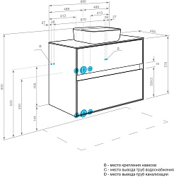 Акватон Тумба под раковину Либерти 100 дуб эльвезия – фотография-28