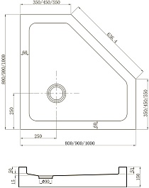 Veconi Душевой поддон Tezeo acrylic TZ-53B 100x100 черный – фотография-2