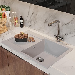 Mixline Мойка кухонная ML-GM31 белая – фотография-4