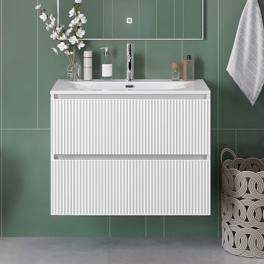 BelBagno Тумба с раковиной Uno mini 80 подвесная Bianco Opaco с раковиной BB-8099-3-80 – картинка-11