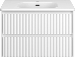 Brevita Тумба с раковиной Riva 80 подвесная белая – фотография-1