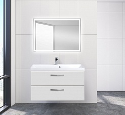 BelBagno Тумба с раковиной AURORA 900 Bianco Opaco, ручки хром – фотография-2