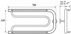 Point Полотенцесушитель водяной 320x700 PN21337P с полкой хром – фотография-3