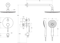 Cezares Душевая система RELAX-DSET-BORO брашированное золото – фотография-12