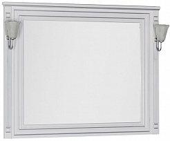 Aquanet Зеркало Паола 120 белое/патина серебро (181768) – фотография-1
