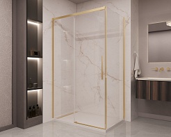 Vincea Душевой уголок Stella 130x100 VSR-1ST1013CLG профиль брашированное золото стекло прозрачное – фотография-3