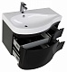 Aquanet Тумба с раковиной Сопрано 1-95 L с ящиком черная (169662) – картинка-14