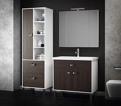  Тумба с раковиной Квинта 90 белый/винтаж (тёмный) – фотография-2