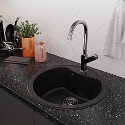 Mixline Мойка кухонная ML-GM09 ультра-черная – фотография-4