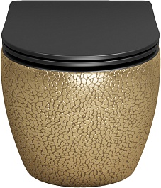 Grossman Унитаз подвесной Color GR-4411GBLS золото/черный с текстурой крокодила – фотография-2