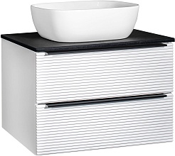 Runo Мебель для ванной Орлеан 70 Bella подвесная белая матовая/черный – фотография-2