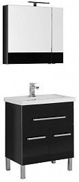 Aquanet Мебель для ванной "Сиена 70" черная напольная (196501) – фотография-1