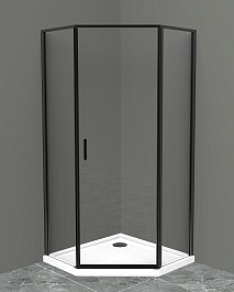 BelBagno Душевой уголок Uno 90/90 UNO-195-P-1-90-C-NERO стекло прозрачное – фотография-1