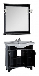Aquanet Мебель для ванной Валенса 90 черный краколет/серебро (180447) – фотография-2
