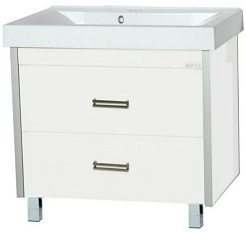 Misty Тумба с раковиной Джулия QVATRO 90 белая White – фотография-1