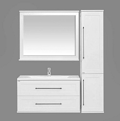 Misty Тумба с раковиной Марта 100 подвесная белая – фотография-3