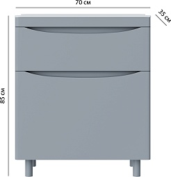 Vivon Тумба под раковину Ostin 70 напольная серая матовая – фотография-9