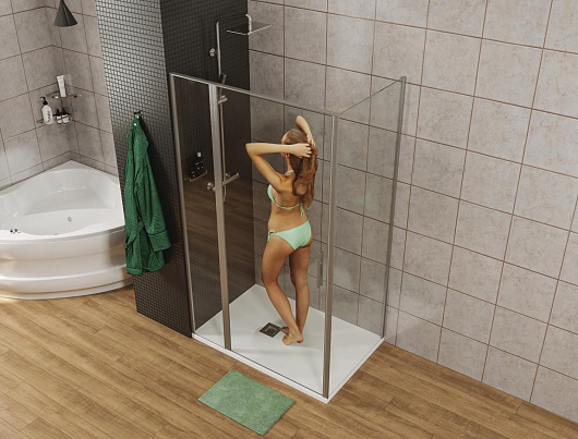 Allen Brau Душевой уголок Priority 100x90 3.31004.00/3.31016.00 хром – фотография-4