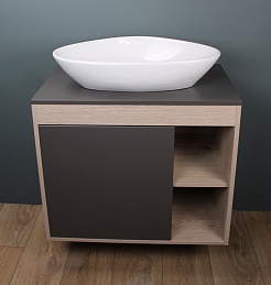 Teymi Тумба с раковиной Nura 80 Ellie 60 подвесная дуб/графит – фотография-4