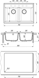 Dr. Gans Мойка кухонная Астра 780 базальт – фотография-4