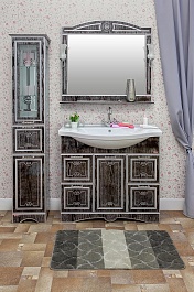 Sanflor Мебель для ванной Адель 100 венге, патина серебро – фотография-8