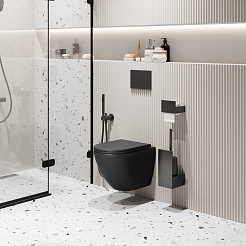 Grossman Унитаз подвесной Tornado GR-4455BMSQ черный матовый – фотография-7